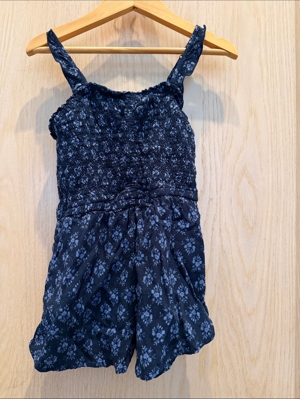 abercrombie kids Navy Floral Smocked Romper